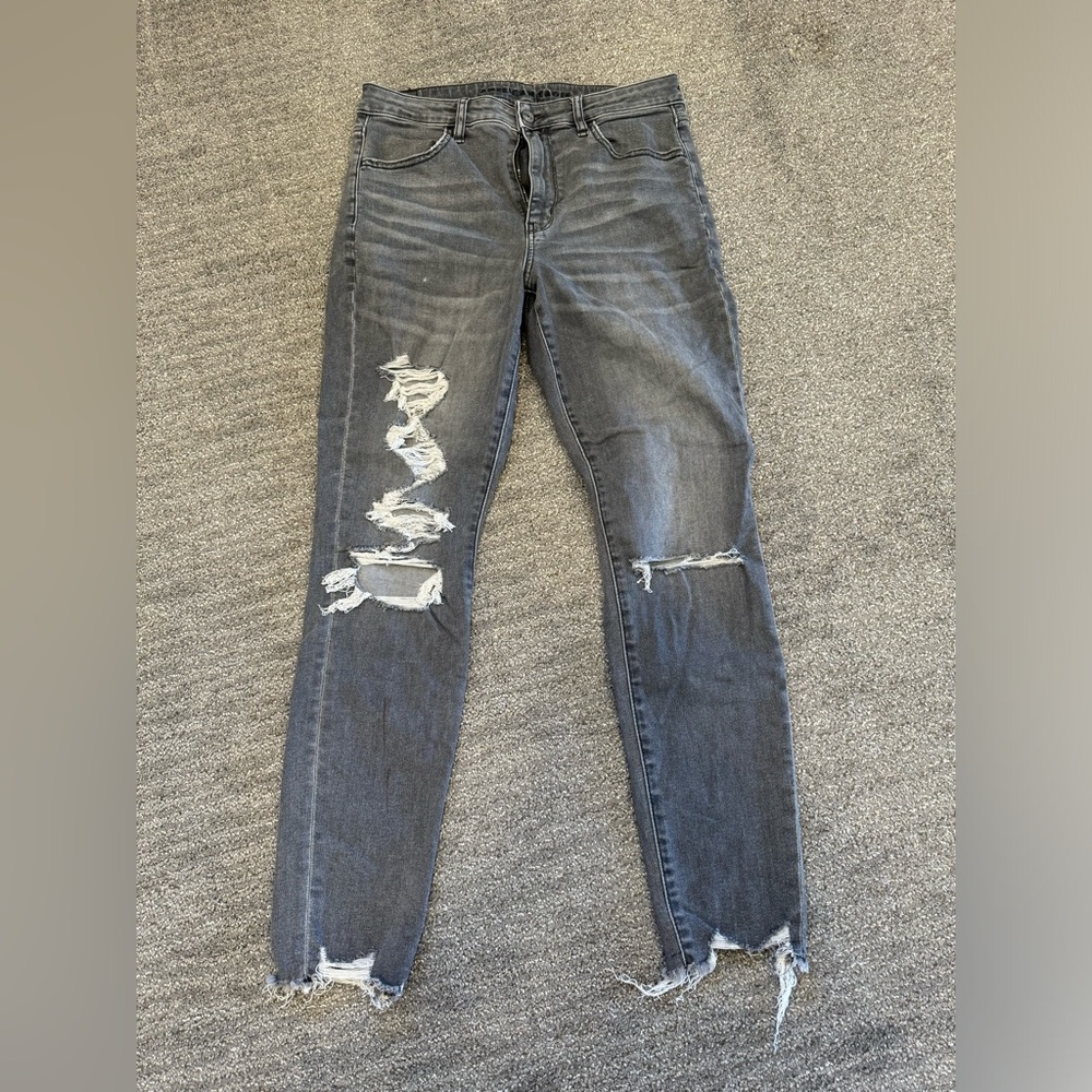 American Eagle next level stretch super high rise jegging, size 10
